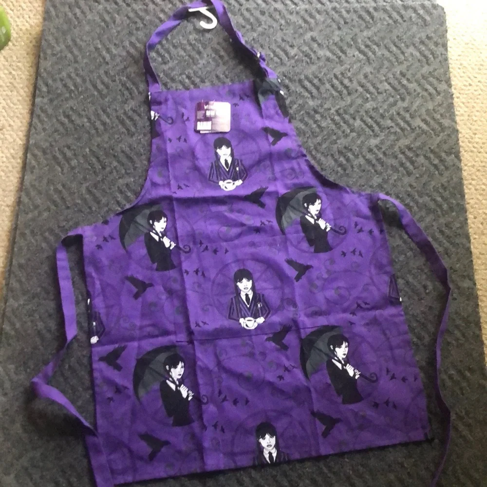 Purple Apron with Character WEDNESDAY Design